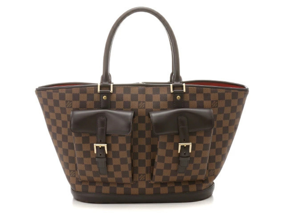 LOUIS VUITTON Manosque Tote Bag Damier Ebene Brown